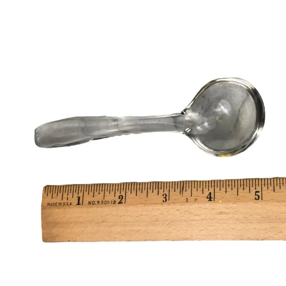 Vintage Clear Glass‎ 5 1/4” Relish/Condiment Ladle/Spoon Unbranded